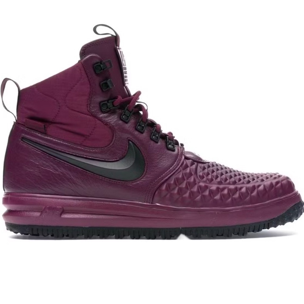 Nike Lunar Force Duckboot High Top Burgundy Purple Bordeaux Mens 7/ Womens 9